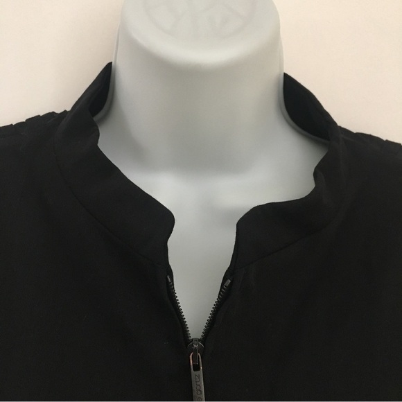 ANNETTE Gortz Black Ruched Sleeves Double Zip Light Jacket - Picture 3 of 10